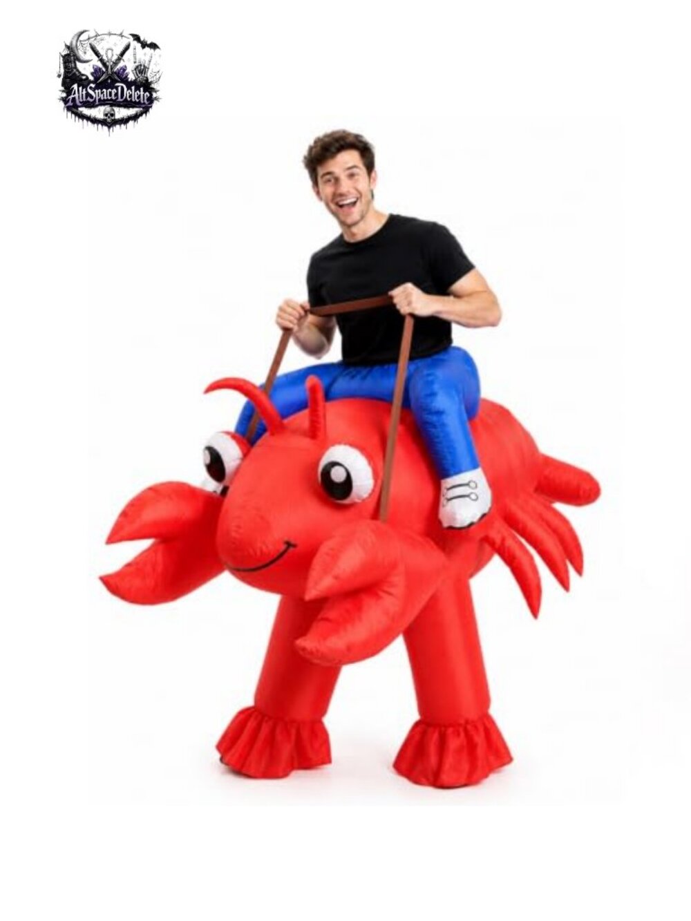Inflatable Lobster Ride-On Adult Halloween Costume Polyester Funny Blow Up